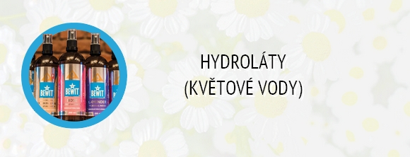 hydroláty, květové vody, esenciální vody